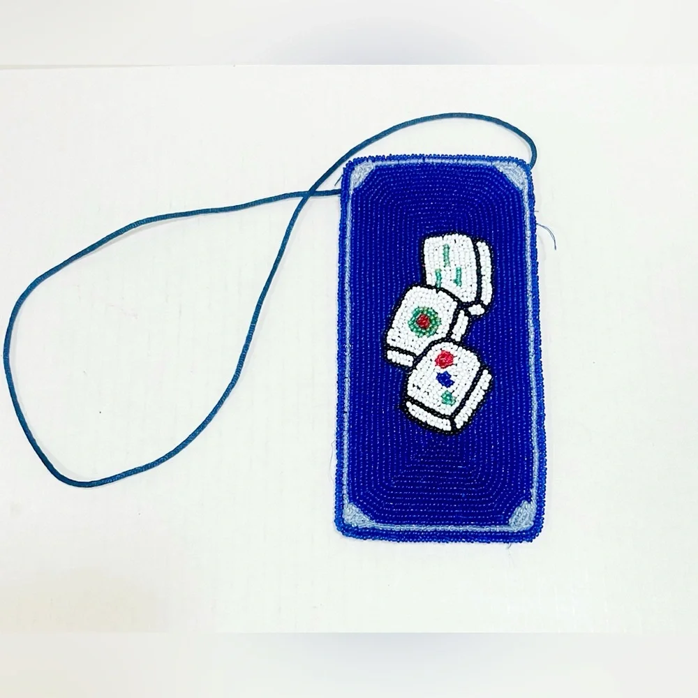 Vintage Bleu Beaded Change Purse - Picture 2 of 4